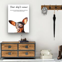 Doberman personalised canvas print - Peeping In Collection - Pre-stretched wall art ready to hang 11 dog paintings canvas doberman hall