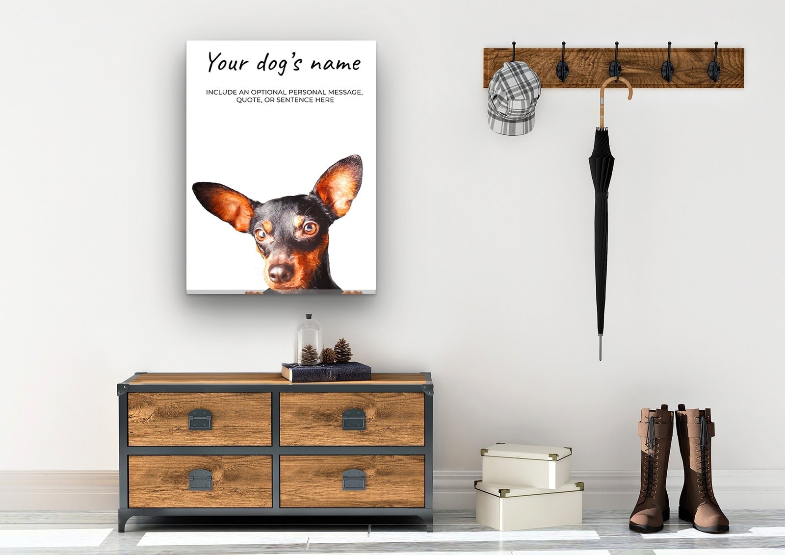Doberman personalised canvas print - Peeping In Collection - Pre-stretched wall art ready to hang 6 Doberman personalised canvas print - Peeping In Collection - Pre-stretched wall art ready to hang - Image 4