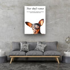 Doberman personalised canvas print - Peeping In Collection - Pre-stretched wall art ready to hang 12 dog paintings canvas doberman living room