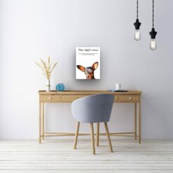 Doberman personalised canvas print - Peeping In Collection - Pre-stretched wall art ready to hang 13 dog paintings canvas doberman office