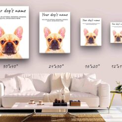 French Bulldog personalised canvas print - Peeping In Collection - Pre-stretched wall art ready to hang 10 dog paintings canvas french bulldog canvas size comparison