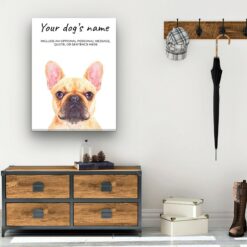 French Bulldog personalised canvas print - Peeping In Collection - Pre-stretched wall art ready to hang 11 dog paintings canvas french bulldog hall