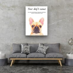 French Bulldog personalised canvas print - Peeping In Collection - Pre-stretched wall art ready to hang 12 dog paintings canvas french bulldog living room