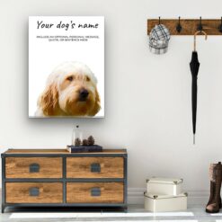 Golden Doodle personalised canvas print - Peeping In Collection - Pre-stretched wall art ready to hang 11 dog paintings canvas golden doodle hall