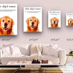 Labrador Retriever personalised canvas print - Peeping In Collection - Pre-stretched wall art ready to hang 12 dog paintings canvas golden retriever canvas size comparison