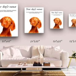 Hungarian Vizsla personalised canvas print - Peeping In Collection - Pre-stretched wall art ready to hang 12 dog paintings canvas hungarian vizla canvas size comparison