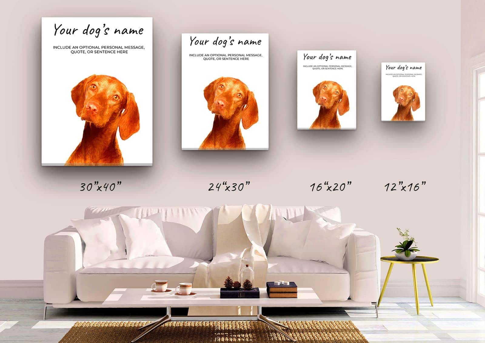 Hungarian Vizsla personalised canvas print - Peeping In Collection - Pre-stretched wall art ready to hang 7 Hungarian Vizsla personalised canvas print - Peeping In Collection - Pre-stretched wall art ready to hang - Image 5