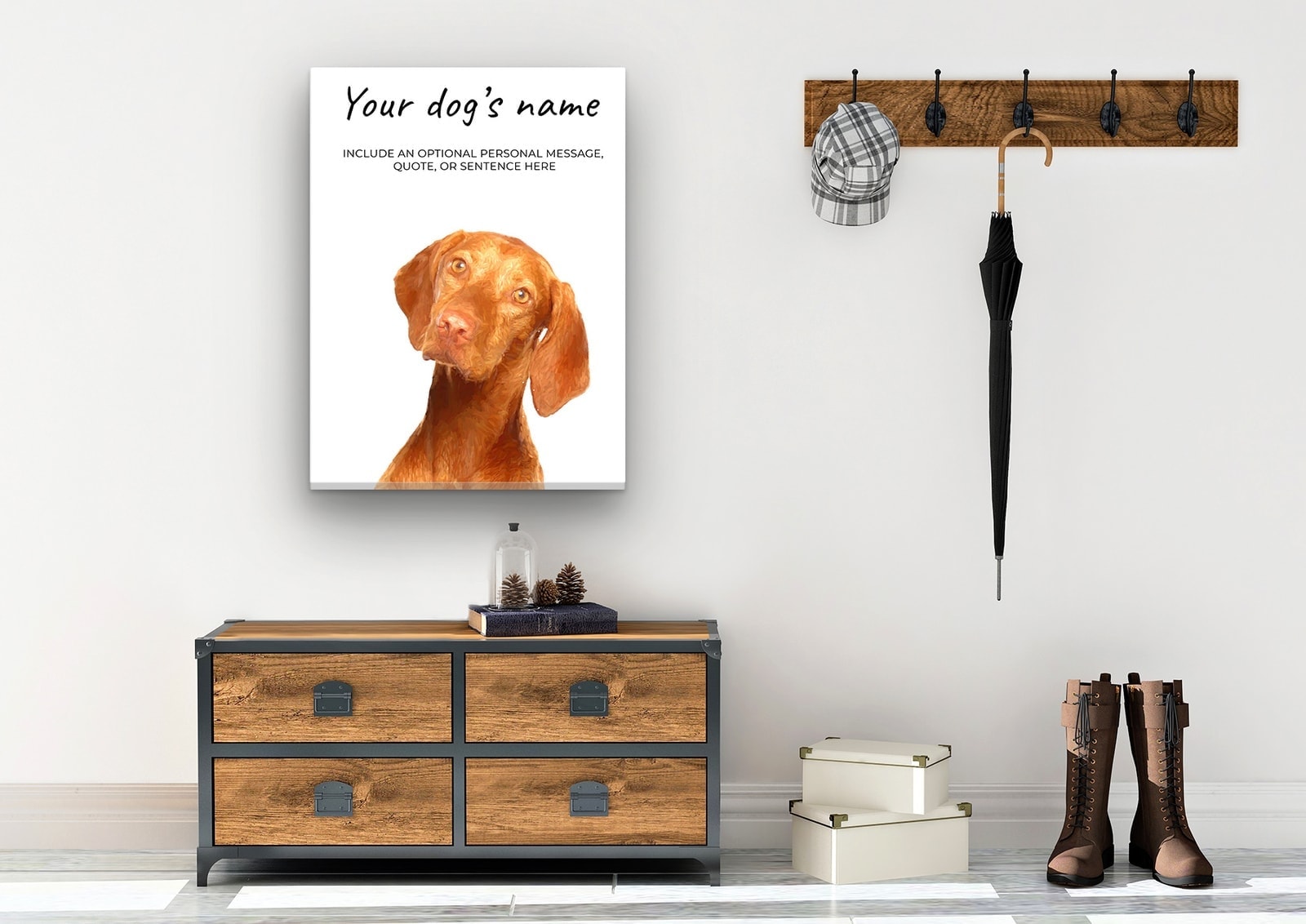 Hungarian Vizsla personalised canvas print - Peeping In Collection - Pre-stretched wall art ready to hang 6 Hungarian Vizsla personalised canvas print - Peeping In Collection - Pre-stretched wall art ready to hang - Image 4
