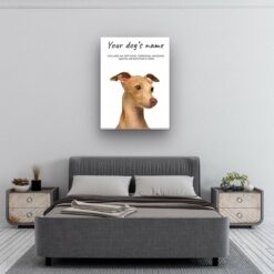 Italian greyhound personalised canvas print - Peeping In Collection - Pre-stretched wall art ready to hang 9 dog paintings canvas italian greyhound bedroom