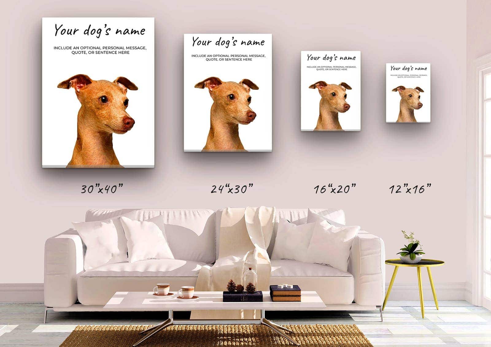 Italian greyhound personalised canvas print - Peeping In Collection - Pre-stretched wall art ready to hang 5 Italian greyhound personalised canvas print - Peeping In Collection - Pre-stretched wall art ready to hang - Image 3