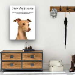 Italian greyhound personalised canvas print - Peeping In Collection - Pre-stretched wall art ready to hang 11 dog paintings canvas italian greyhound hall