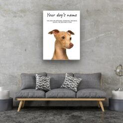 Italian greyhound personalised canvas print - Peeping In Collection - Pre-stretched wall art ready to hang 12 dog paintings canvas italian greyhound living room