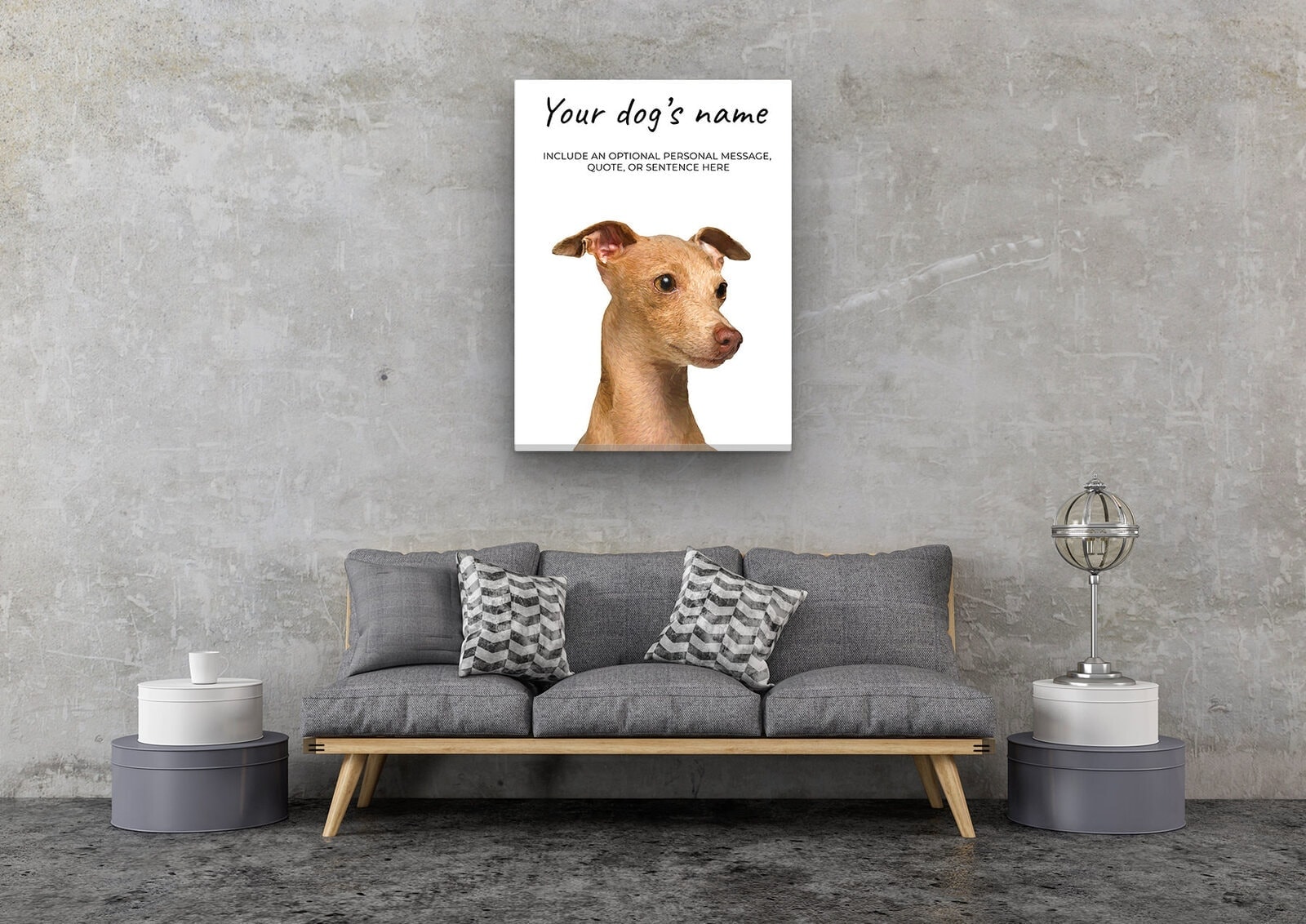 Italian greyhound personalised canvas print - Peeping In Collection - Pre-stretched wall art ready to hang 7 Italian greyhound personalised canvas print - Peeping In Collection - Pre-stretched wall art ready to hang - Image 5