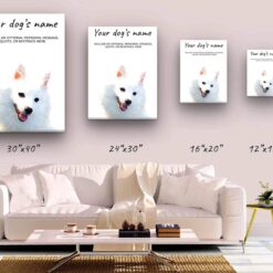 Japanese Spitz personalised canvas print - Peeping In Collection - Pre-stretched wall art ready to hang 10 dog paintings canvas japanese spitz canvas size comparison