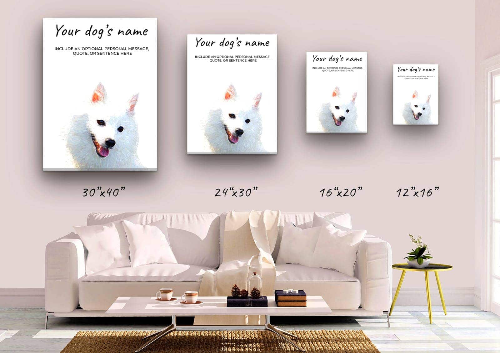 Japanese Spitz personalised canvas print - Peeping In Collection - Pre-stretched wall art ready to hang 5 Japanese Spitz personalised canvas print - Peeping In Collection - Pre-stretched wall art ready to hang - Image 3
