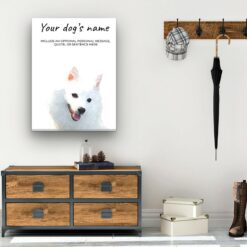 Japanese Spitz personalised canvas print - Peeping In Collection - Pre-stretched wall art ready to hang 11 dog paintings canvas japanese spitz hall