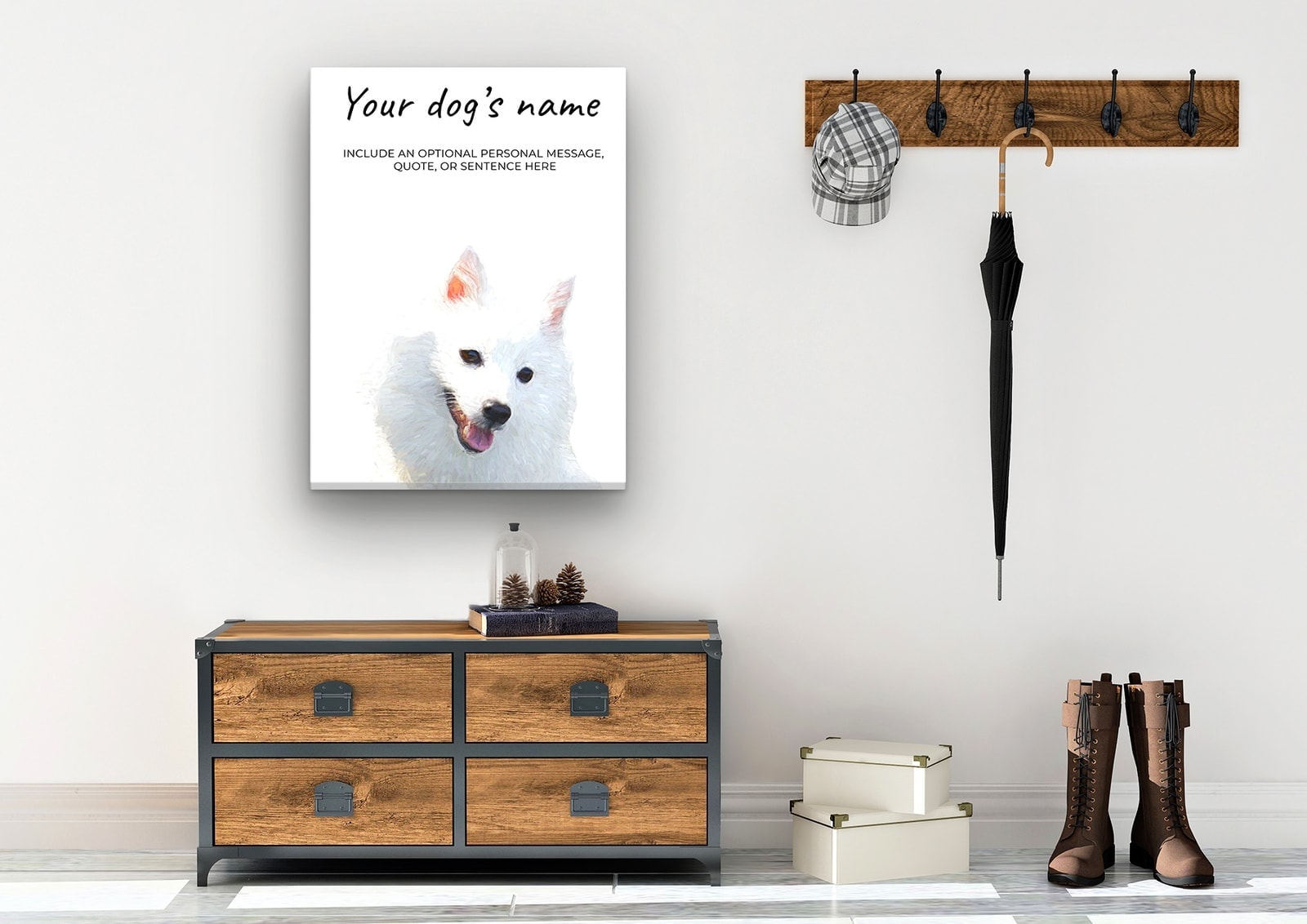 Japanese Spitz personalised canvas print - Peeping In Collection - Pre-stretched wall art ready to hang 6 Japanese Spitz personalised canvas print - Peeping In Collection - Pre-stretched wall art ready to hang - Image 4