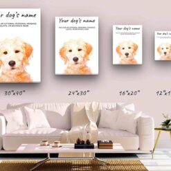 Labradoodle personalised canvas print - Peeping In Collection - Pre-stretched wall art ready to hang 10 dog paintings canvas labradoodle canvas size comparison