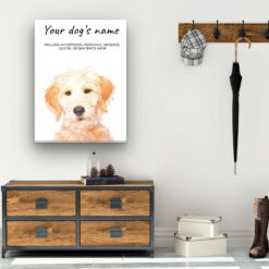 Labradoodle personalised canvas print - Peeping In Collection - Pre-stretched wall art ready to hang 11 dog paintings canvas labradoodle hall