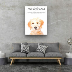 Labradoodle personalised canvas print - Peeping In Collection - Pre-stretched wall art ready to hang 12 dog paintings canvas labradoodle living room