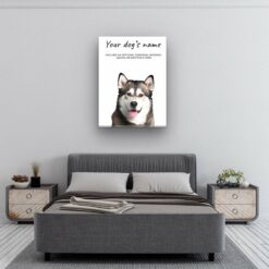 Malamute personalised canvas print - Peeping In Collection - Pre-stretched wall art ready to hang 9 dog paintings canvas malamute bedroom