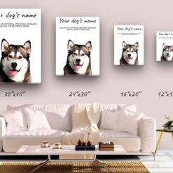 Malamute personalised canvas print - Peeping In Collection - Pre-stretched wall art ready to hang 10 dog paintings canvas malamute canvas size comparison