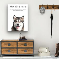 Malamute personalised canvas print - Peeping In Collection - Pre-stretched wall art ready to hang 11 dog paintings canvas malamute hall