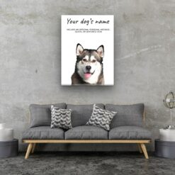 Malamute personalised canvas print - Peeping In Collection - Pre-stretched wall art ready to hang 12 dog paintings canvas malamute living room