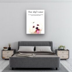 Maltese personalised canvas print - Peeping In Collection - Pre-stretched wall art ready to hang 9 dog paintings canvas maltese bedroom