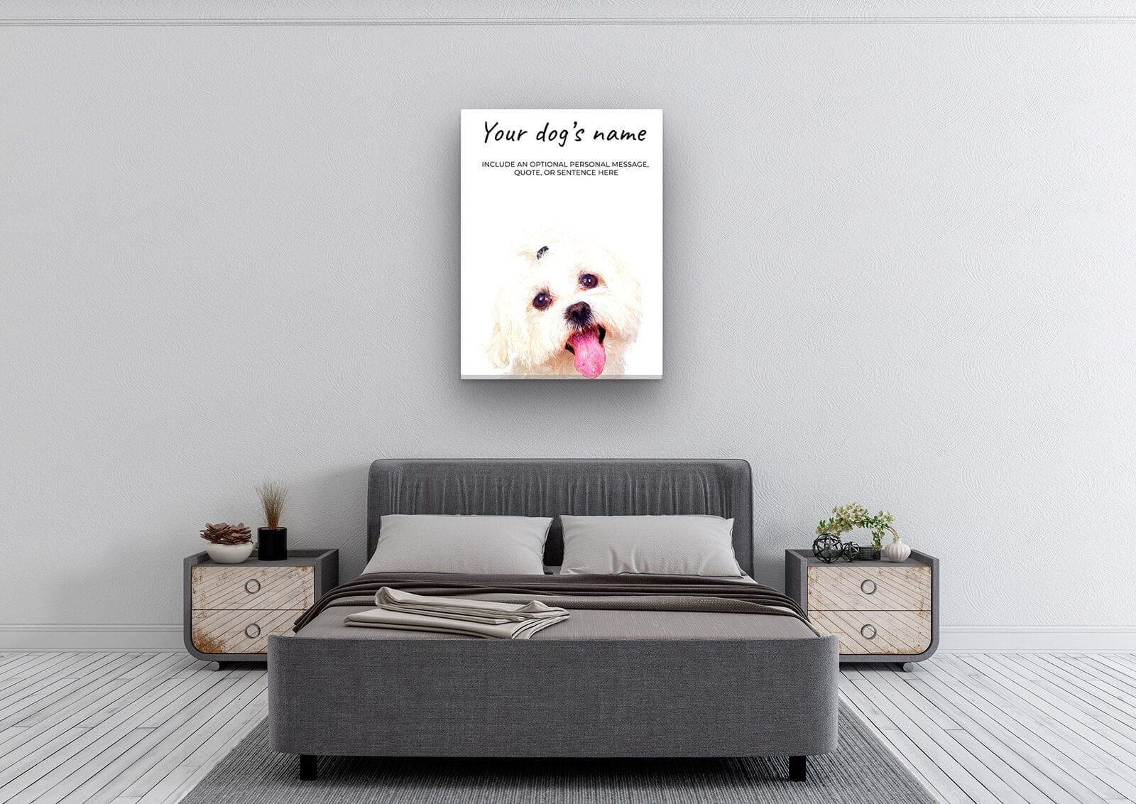 Maltese personalised canvas print - Peeping In Collection - Pre-stretched wall art ready to hang 4 Maltese personalised canvas print - Peeping In Collection - Pre-stretched wall art ready to hang - Image 2