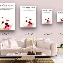 Maltese personalised canvas print - Peeping In Collection - Pre-stretched wall art ready to hang 10 dog paintings canvas maltese canvas size comparison