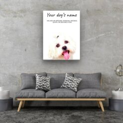Maltese personalised canvas print - Peeping In Collection - Pre-stretched wall art ready to hang 12 dog paintings canvas maltese living room