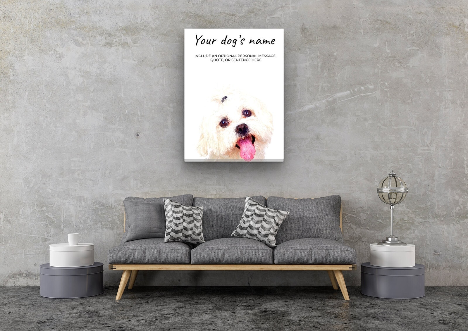 Maltese personalised canvas print - Peeping In Collection - Pre-stretched wall art ready to hang 7 Maltese personalised canvas print - Peeping In Collection - Pre-stretched wall art ready to hang - Image 5
