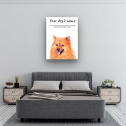 Pomeranian personalised canvas print - Peeping In Collection - Pre-stretched wall art ready to hang 9 dog paintings canvas pomeranian bedroom