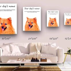 Pomeranian personalised canvas print - Peeping In Collection - Pre-stretched wall art ready to hang 10 dog paintings canvas pomeranian canvas size comparison