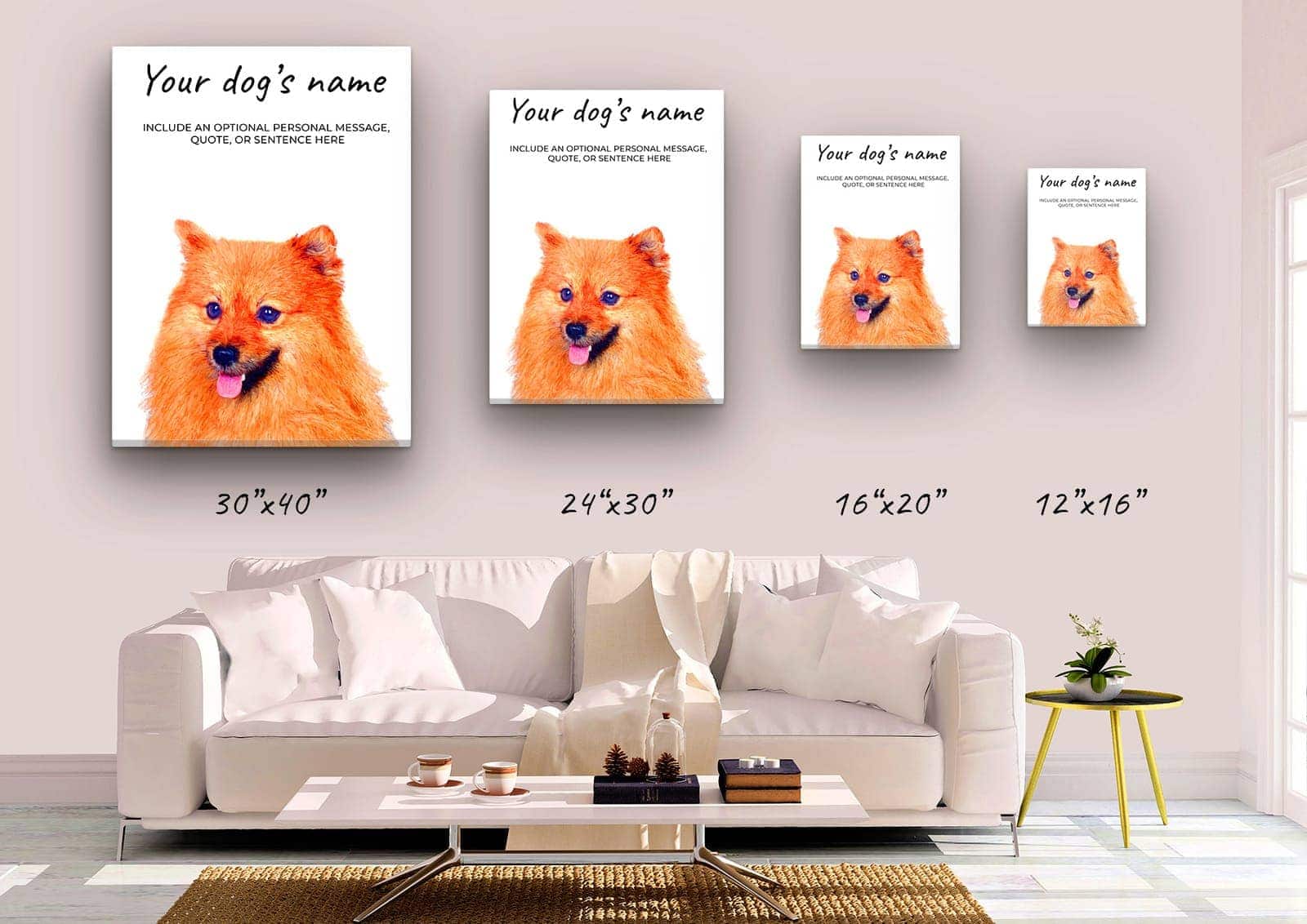 Pomeranian personalised canvas print - Peeping In Collection - Pre-stretched wall art ready to hang 5 Pomeranian personalised canvas print - Peeping In Collection - Pre-stretched wall art ready to hang - Image 3