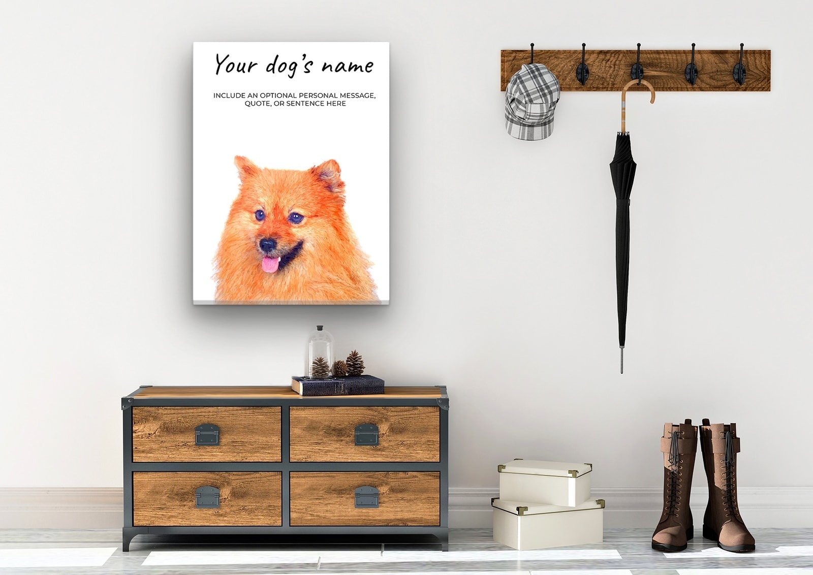 Pomeranian personalised canvas print - Peeping In Collection - Pre-stretched wall art ready to hang 6 Pomeranian personalised canvas print - Peeping In Collection - Pre-stretched wall art ready to hang - Image 4