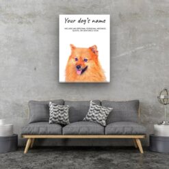 Pomeranian personalised canvas print - Peeping In Collection - Pre-stretched wall art ready to hang 12 dog paintings canvas pomeranian living room