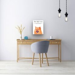 Pomeranian personalised canvas print - Peeping In Collection - Pre-stretched wall art ready to hang 13 dog paintings canvas pomeranian office