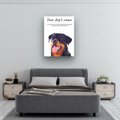 Rottweiler personalised canvas print - Peeping In Collection - Pre-stretched wall art ready to hang 13 dog paintings canvas rottweiller bedroom