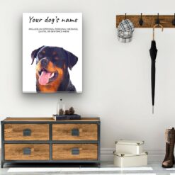 Rottweiler personalised canvas print - Peeping In Collection - Pre-stretched wall art ready to hang 11 dog paintings canvas rottweiller hall