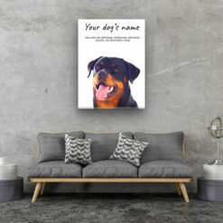 Rottweiler personalised canvas print - Peeping In Collection - Pre-stretched wall art ready to hang 10 dog paintings canvas rottweiller living room