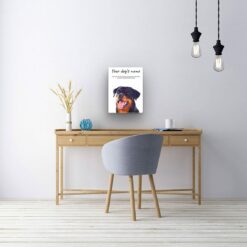 Rottweiler personalised canvas print - Peeping In Collection - Pre-stretched wall art ready to hang 9 dog paintings canvas rottweiller office