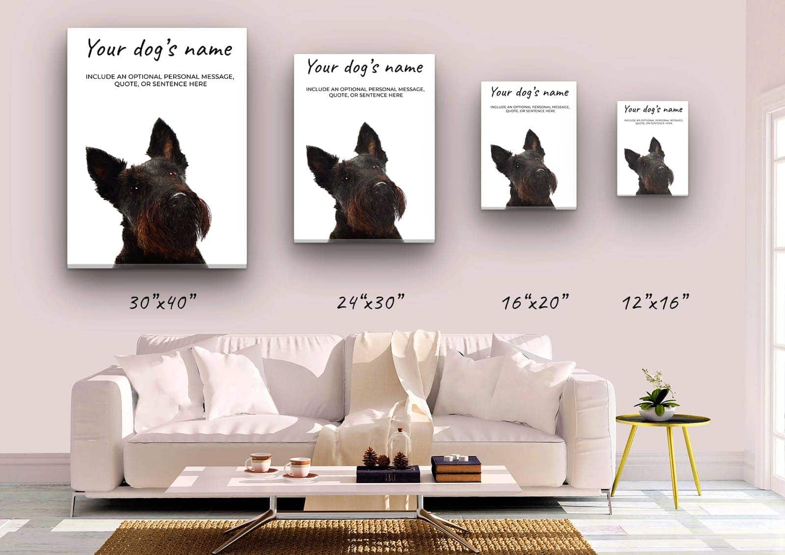 Scottish Terrier personalised canvas print - Peeping In Collection - Pre-stretched wall art ready to hang 5 Scottish Terrier personalised canvas print - Peeping In Collection - Pre-stretched wall art ready to hang - Image 3
