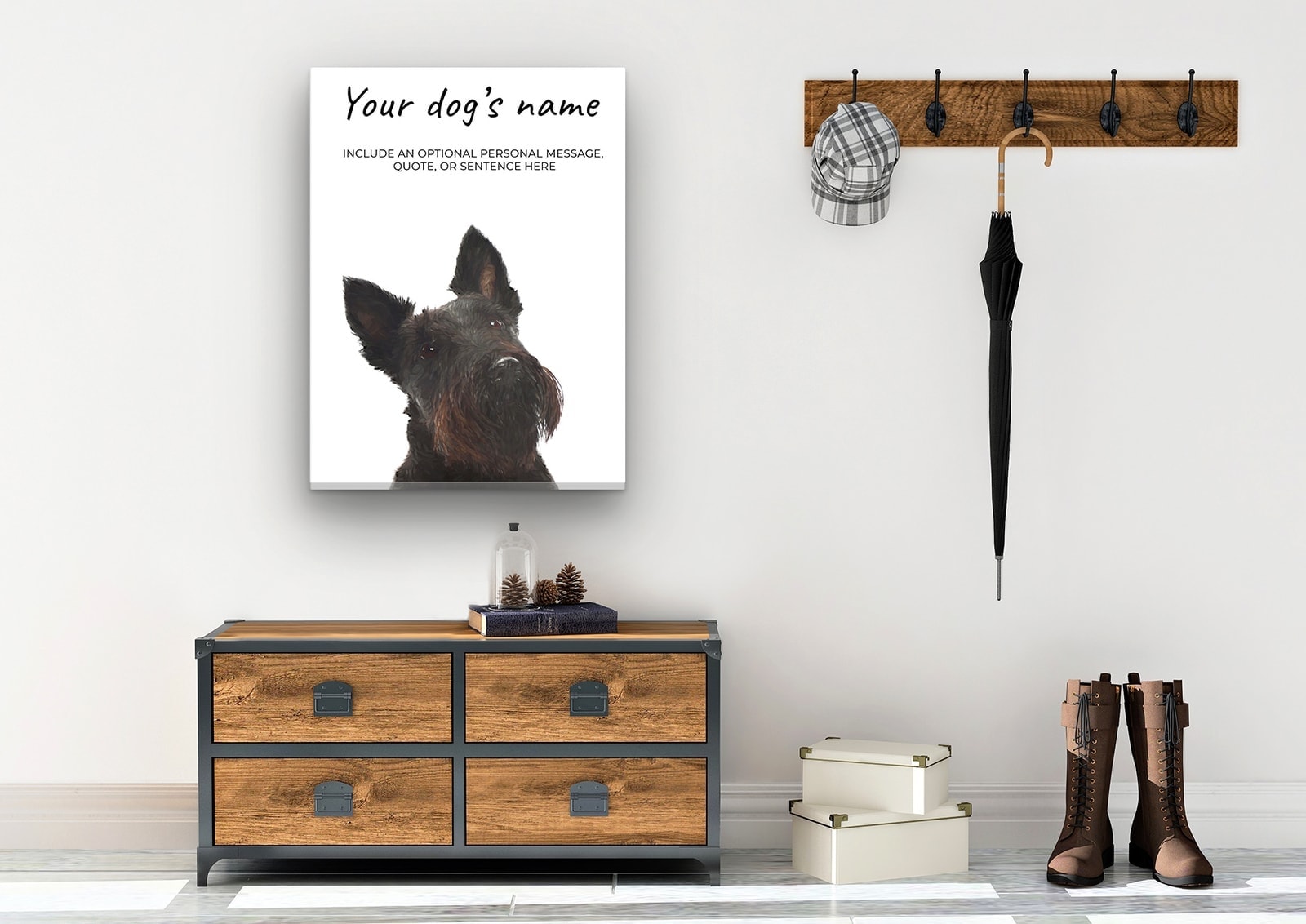 Scottish Terrier personalised canvas print - Peeping In Collection - Pre-stretched wall art ready to hang 6 Scottish Terrier personalised canvas print - Peeping In Collection - Pre-stretched wall art ready to hang - Image 4