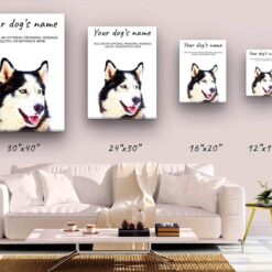 Siberian Husky personalised canvas print - Peeping In Collection - Pre-stretched wall art ready to hang 10 dog paintings canvas siberian husky canvas size comparison