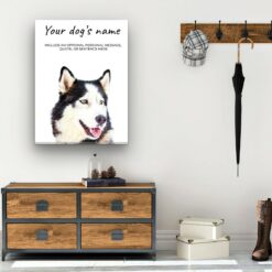 Siberian Husky personalised canvas print - Peeping In Collection - Pre-stretched wall art ready to hang 11 dog paintings canvas siberian husky hall