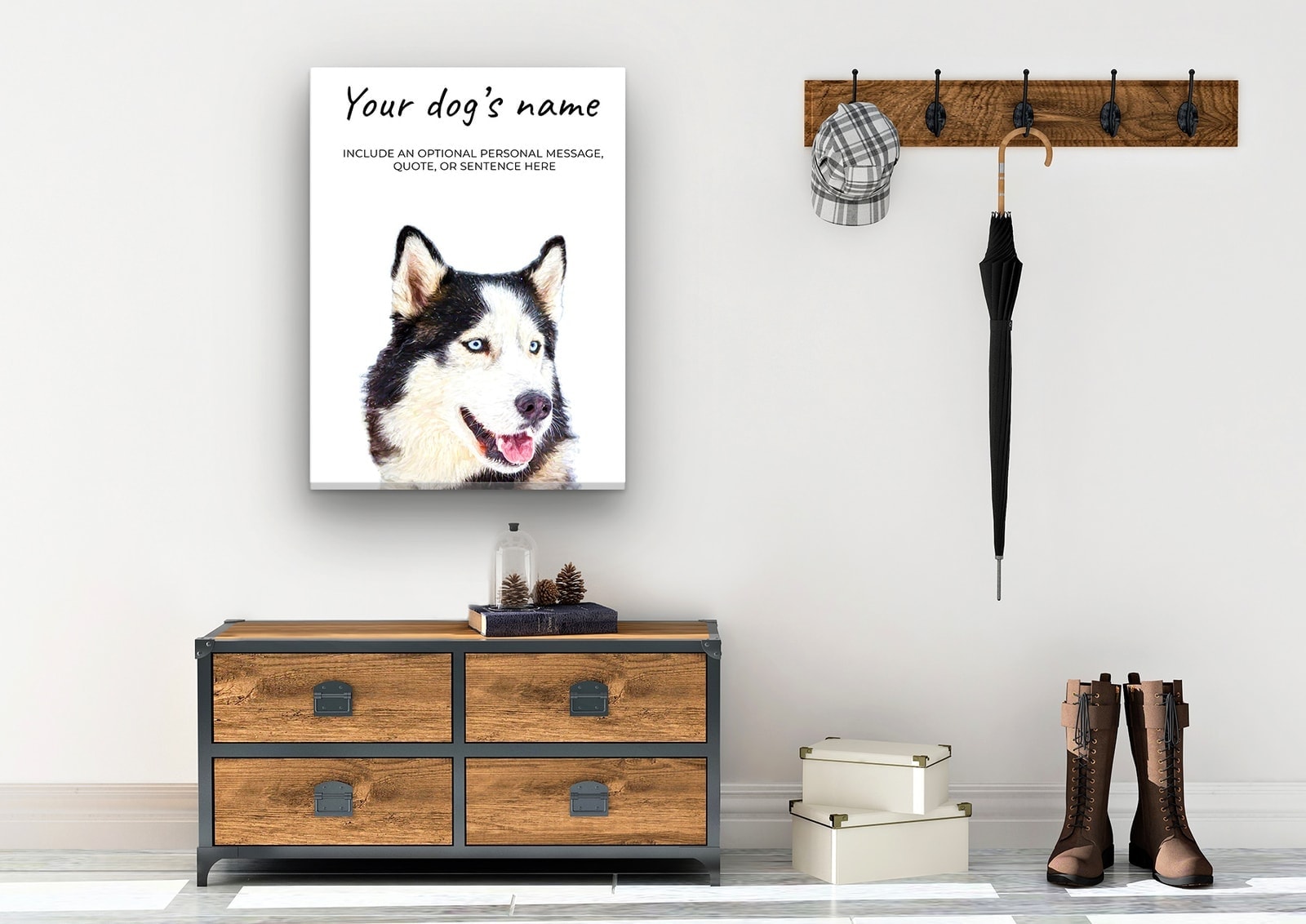 Siberian Husky personalised canvas print - Peeping In Collection - Pre-stretched wall art ready to hang 6 Siberian Husky personalised canvas print - Peeping In Collection - Pre-stretched wall art ready to hang - Image 4