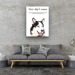 Siberian Husky personalised canvas print - Peeping In Collection - Pre-stretched wall art ready to hang 12 dog paintings canvas siberian husky living room