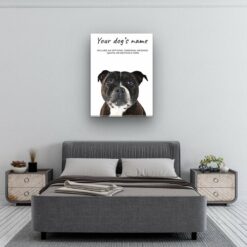 Staffordshire Bull Terrier personalised canvas print - Peeping In Collection - Pre-stretched wall art ready to hang 9 dog paintings canvas staffordshire bull terrier bedroom